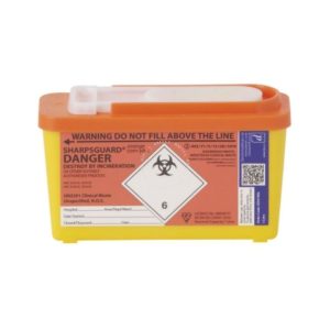 SHARPSGUARD COMMUNITY PLUS SHARPS BIN – YELLOW LID (1 X 1L)